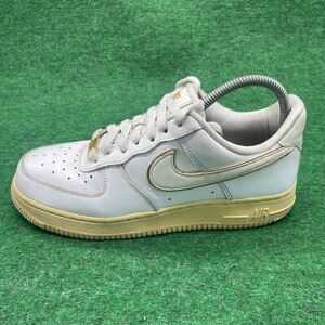 Nike Air Force 1 07 White Gold Leather Trainers Womens Size 7
